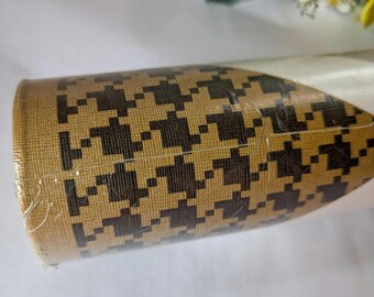 Vintage 1970s Checkered Brown & Black Vinyl Wallpaper *New/Unused*