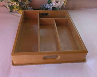 Vintage Wooden Cutlery Tray