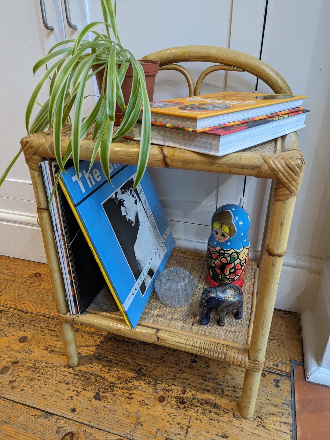 Vintage Retro 1970s Bamboo Cane/rattan Shelf Unit 2 Shelves Etsy
