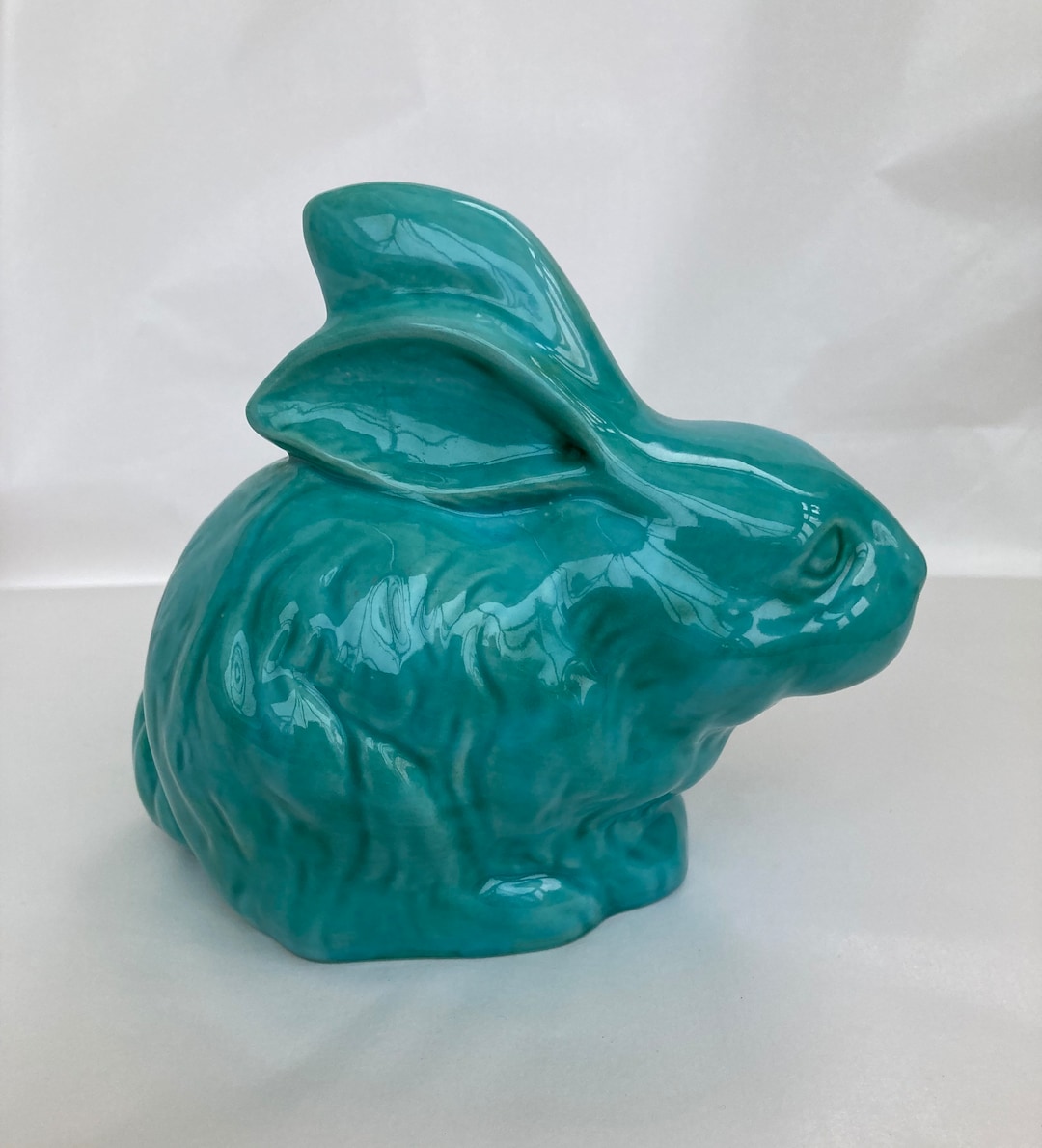 Tourquoise Rabbit Vintage 1950s Ceramic Turquoise Bunny Rabbit Figure/ornament, Easter ...