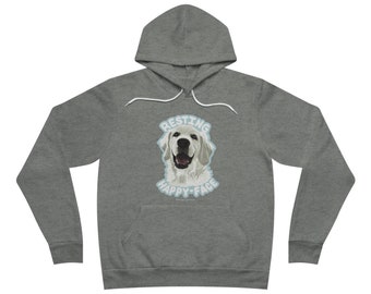 Resting Happy Face - English Cream Golden Retriever Unisex Sponge Fleece Pullover Hoodie
