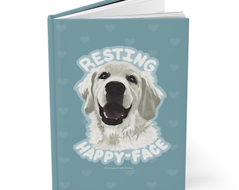 Resting Happy Face English Cream Golden Retriever Hardcover Matte Journal