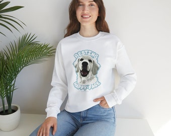 Resting Happy Face - English Cream Golden Retriever Unisex Heavy Blend™ Crewneck Sweatshirt