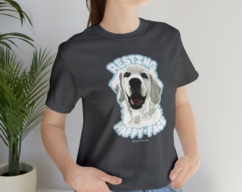 Resting Happy Face - English Cream Golden Retriever Unisex Jersey Short Sleeve Tee
