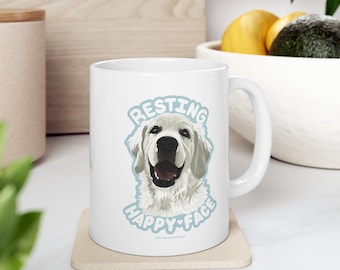Resting Happy Face - English Cream Golden Retriever Ceramic Mug 11oz
