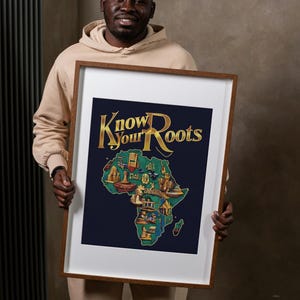 Afrikanische Königreiche Wandkunst | Schwarze Geschichte Monat Dekor | Prekolonial Afrika Karte Poster | Mali Empire Great Zimbabwe Benin Kulturerbe