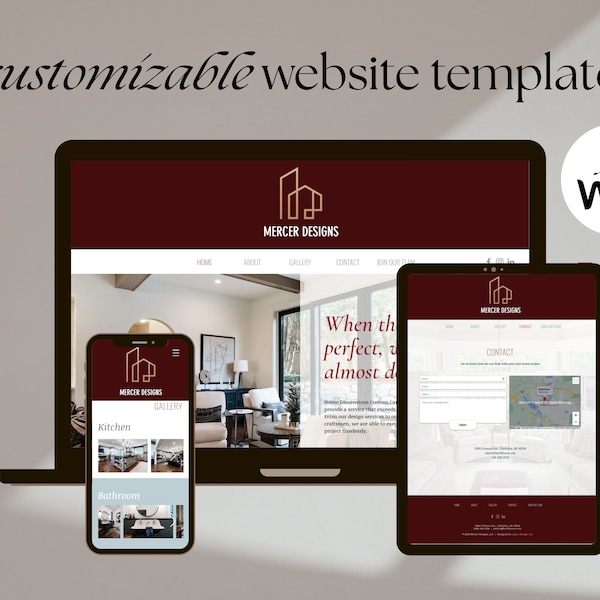 Wix website template, Interior design, Home Improvement, Contractor, Plumber, Entrepreneur