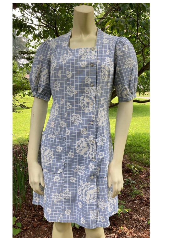 1980s side button short-sleeved dress