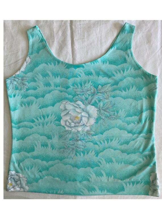 1970s floral knit tank top - image 2
