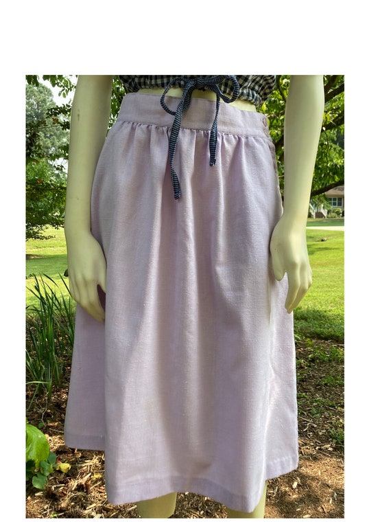 1980s lavender midi skirt with pockets