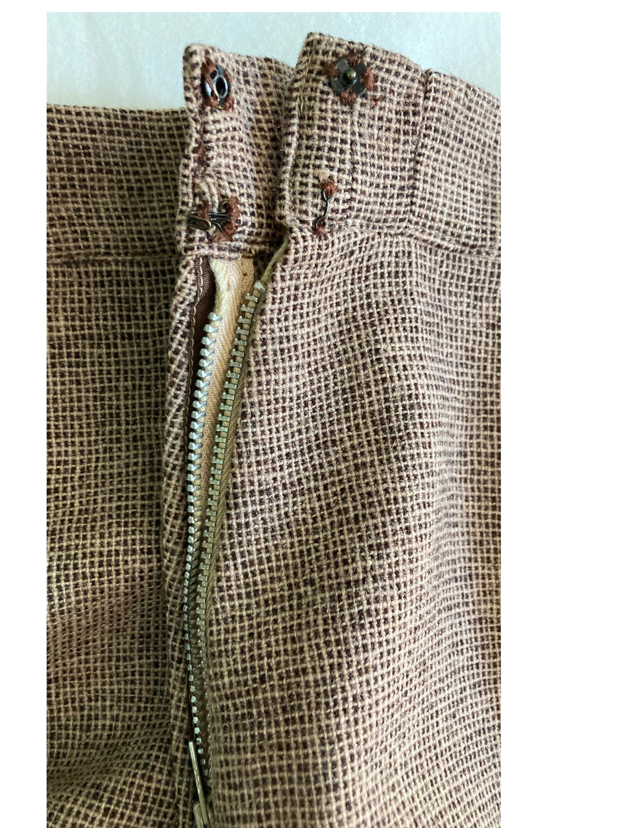 1960s Courreges Plaid Tweed A-Line Skirt