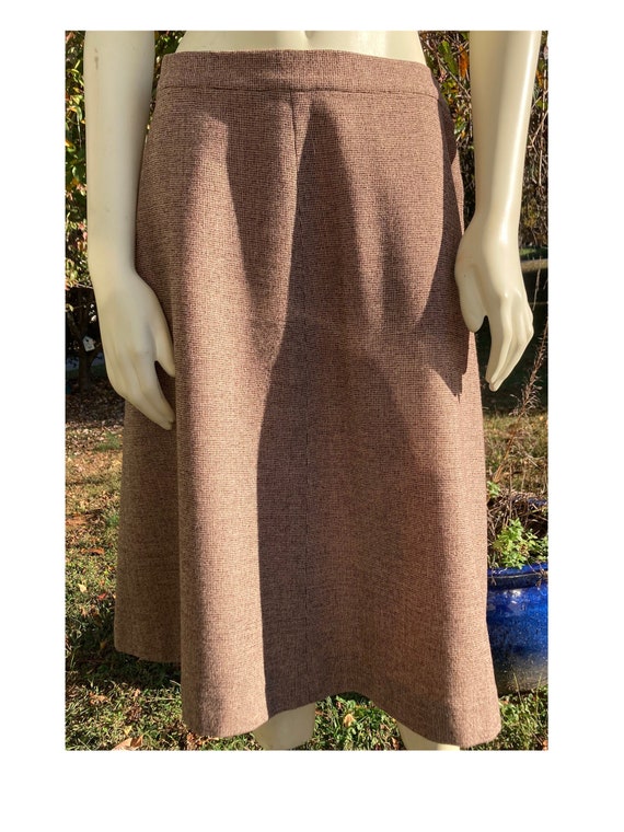 1960s Brown Wool Tweed A line Midi Skirt Etsy