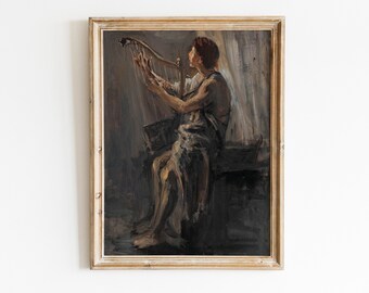 Harp Oil Painting - Etsy