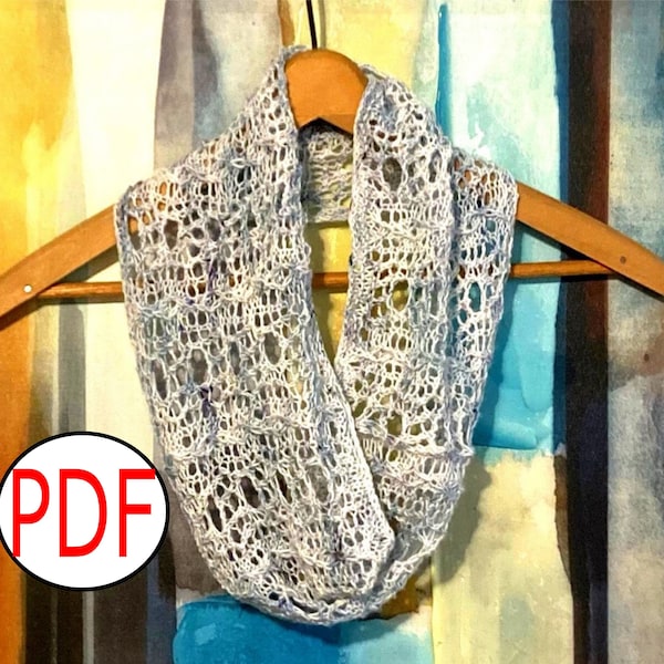 Lace Cowl Knitting Pattern - PDF Knitting Pattern - Crown Glass Cowl