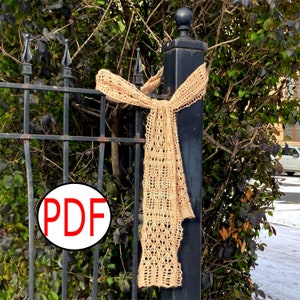 Stickmönster för spetshalsduk - PDF Stickmönster - Smidd spetshalsduk