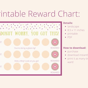Donut Reward Chart | Printable Behavior Chart | Daily Chore Chart | Kids Routine Sticker Chart