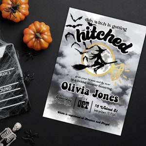 Witch Bridal Shower Invite, Spooky Bridal Shower, Halloween Bridal Shower Invitation Template, Fall Bridal Shower Invite, October Bride