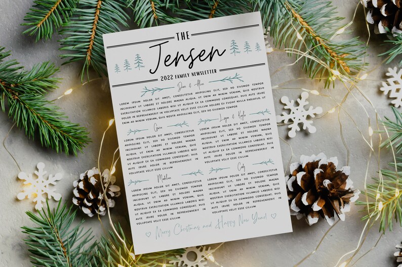 Sample christmas family letter