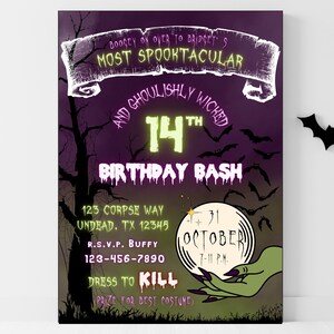 Halloween Birthday Party Invitation, Halloween Invite, October Birthday Invitation, Fall Birthday Invitation, Halloween Invitation Template