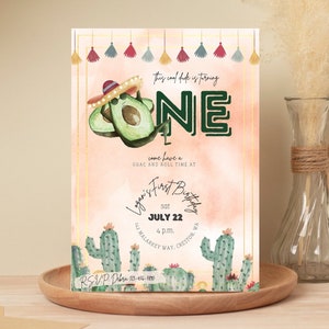 Fiesta 1st Birthday Invitation, First Birthday Invitation, First Fiesta Birthday Party Invitation Template, Fiesta Invitation Boy