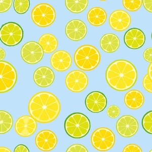 Halved Lemon and Lime Citrus Repeat Pattern SVG | Bright Fruit Slice Geometric Tile Flat Vector Art Digital Download for Wall Art and Fabric