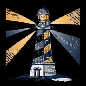 Geometric Lighthouse Prism SVG | Abstract Coastal Beam Vector Art (Digital Download)