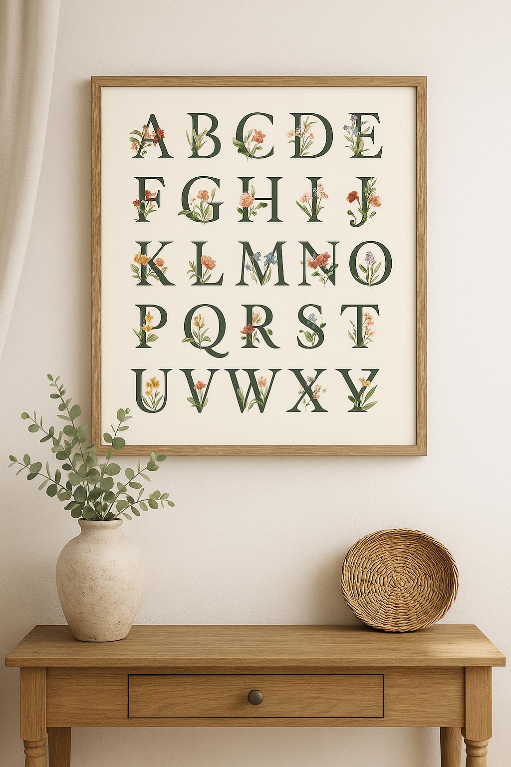 Floral Alphabet Letters Printable | Vintage Botanical ABC Wall Art ...