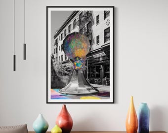 Pride Sculpture | Metallic Paper Print | Portland Photography | Photos of Portland | Portland’s Pride Plaza | Pride Statue | LGBTQ+ Artwork