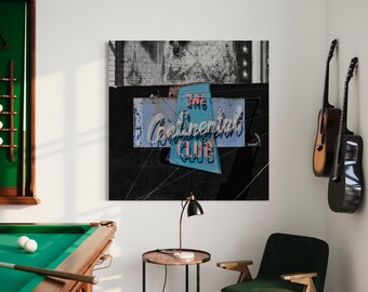 Continental Club Sign | Metallic Paper Print | Austin Live Music | Vintage Neon Sign | Austin Photo | ATX Art | Texas Wall Art | ATX Print