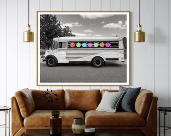 Vintage Bus | Kitchen Artwork | Gallery Wall Art | Minneapolis MN Photo | Metallic Photo Paper Print | MN Wall Art | Mpls Fine Art