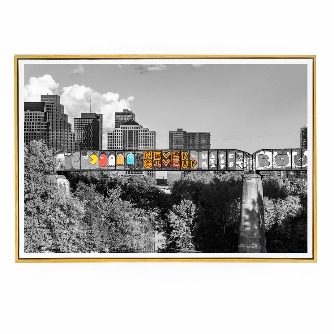 Austin Graffiti Bridge Metallic Paper Photo Gallery Wall Art Austin