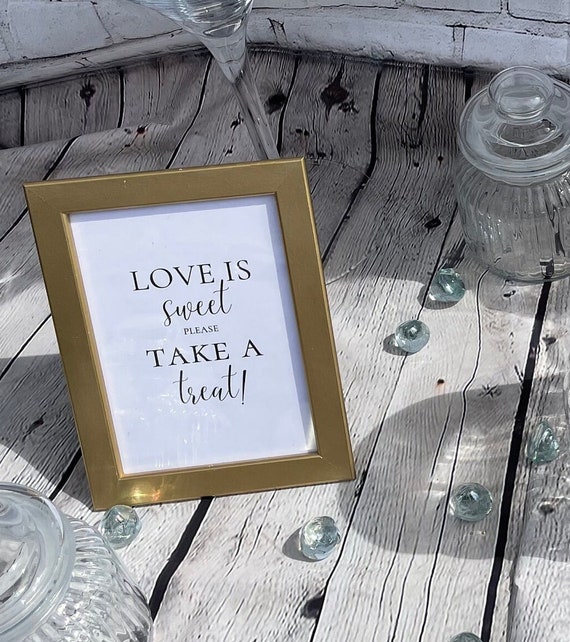 White or Ivory ** **A3/A4/A5 Personalised Sweet Table Wedding Sign 