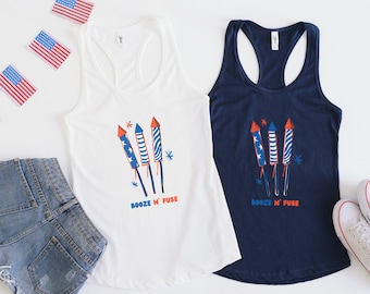 4th of July Racerback Tank Top, Fourth of July Top, Independence Day Tank, July 4th Fireworks tank top, USA Flag Shirt,Patriotic t-shirt tee