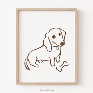 Printable Dachshund Wall Art, Cute Sausage Dog Wall Art, Minimalist Dachshund Wall Decor, Sausage Dog Print