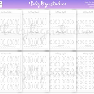 Instant Download - Printable Almond Shaped Nail Design &amp; Practice ...