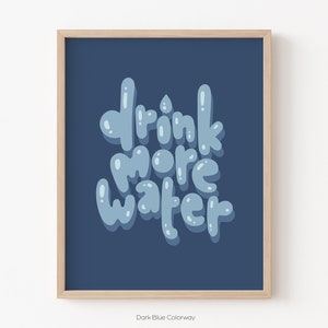 Drink More Water Printable Wall Art, Drink Water Wall Art, Wall Art for Office Break Room, Self Care Wall Art