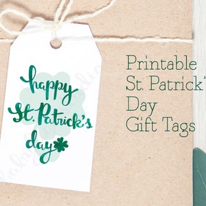 Simple Watercolor Happy St.Patrick&#39;s Day Printable Gift Tags, 2&quot;x3.5&quot;