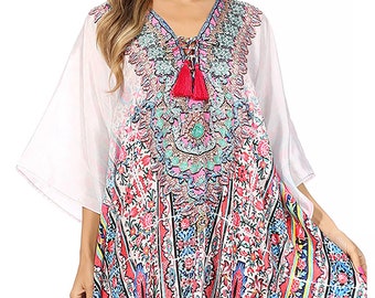Loose Kaftan Dress, caftan, beach, resort, pool, party, work at home, loose dress, Vacation Dress, Ibiza, White party, Summer dress