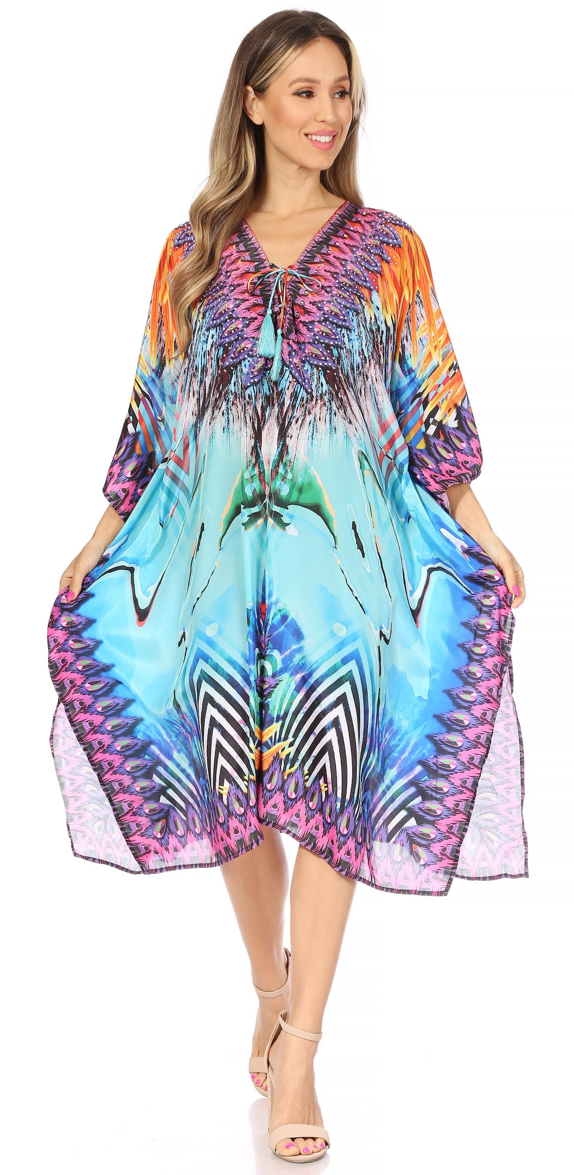 Snow White Midi Kaftan Dress