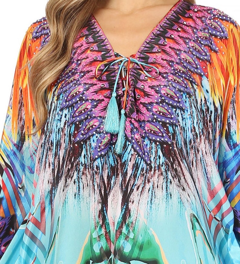 Women’s Coastal Caftan Dress – Loose Casual Relaxed Style - Veda