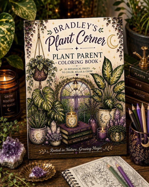 Plant Parent Coloring Book | 35 Botanical Pages, Houseplant Illustrations (Digital Download)