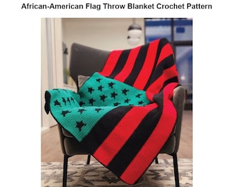African-American Flag Throw Blanket Crochet Pattern