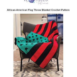 African-American Flag Throw Blanket Crochet Pattern