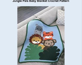 Jungle Pals Baby Blanket Crochet Pattern