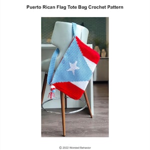 Puerto Rican Flag Tote Bag Crochet Pattern