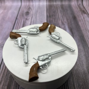 3d Resin fake Revolver / faux pewpew / 3d printed / pack of 2, 4, or 8 / 1.5in tall x 2.25 in wide / tumbler topper pieces / accessories