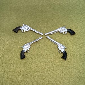 3d Resin fake Revolver / faux pewpew / 3d printed / pack of 2, 4, or 8 / 2.16 in wide x .73 in tall x .56 in thick/ tumbler topper pieces /