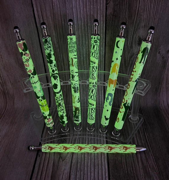 Glow in the Dark Sublimation Pen / Design Pen / Colorful Pen / .55 MM Ink /  Retractable Pen / Stainless Steel / NBC Pen / Horror / Halloween 