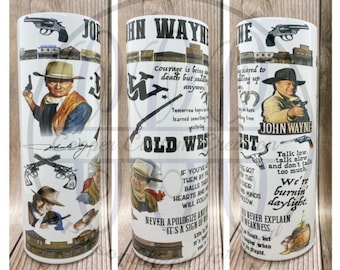 John Wayne tumbler /actor tumbler / movie quotes / quote collage / colorful / Nostalgic