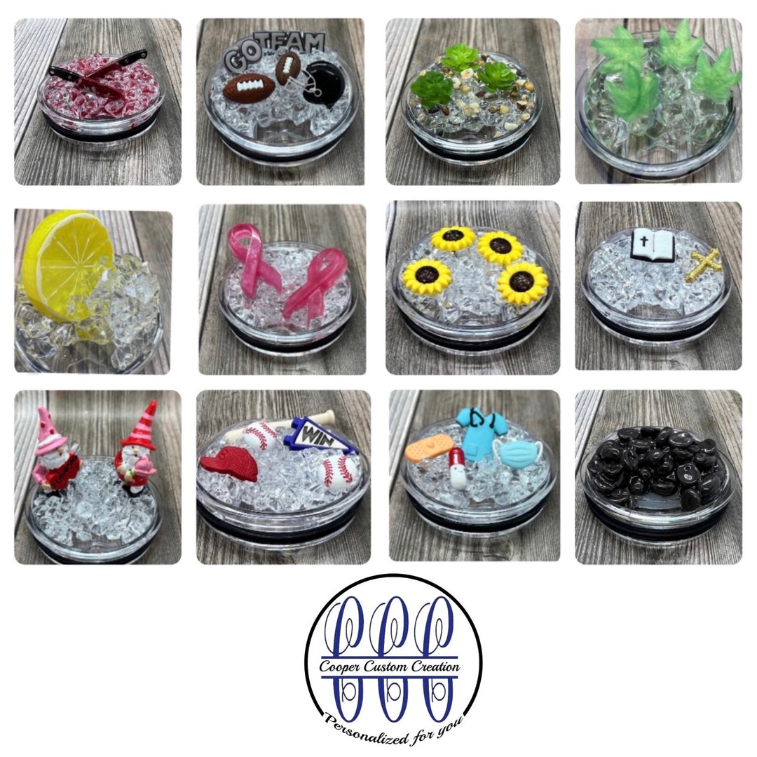 Tumbler Toppers / Bloody Knife Topper / Faux Ice and Lemon Topper